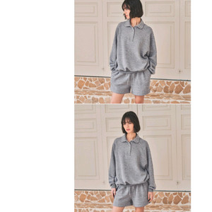 반원아틀리에 하울 칼라 스웨트 셋업 그레이