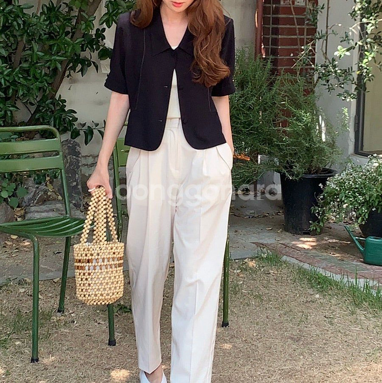 로라운 크림밴딩팬츠--1