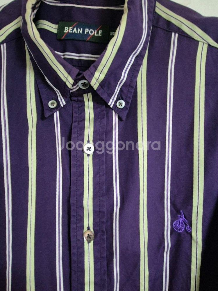 빈폴 퍼플 스트라이프 셔츠 95--1
