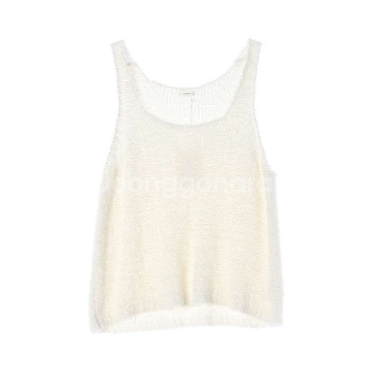 (새상품)[M]모노하 아이보리 헤어리 민소매 나시 탱크탑 셋업--0