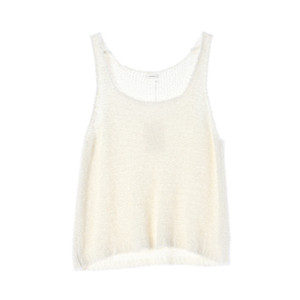 (새상품)[M]모노하 아이보리 헤어리 민소매 나시 탱크탑 셋업