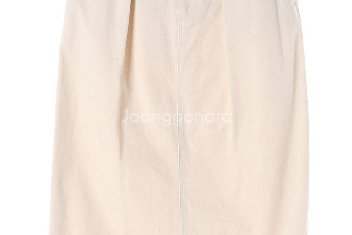[M]낫띵리튼 크림 핀턱 데님 롱 스커트 치마--2