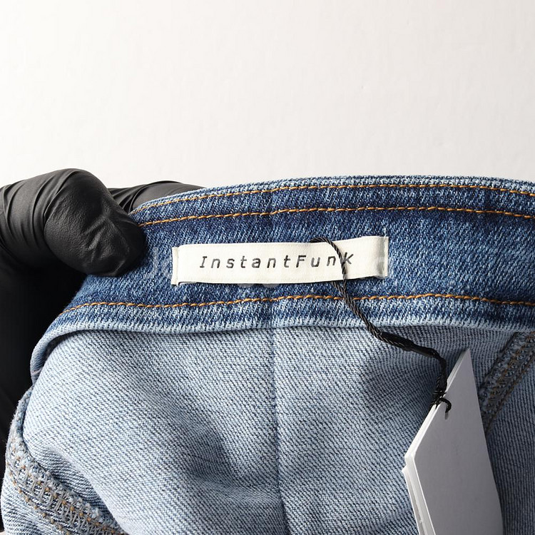 (새상품)[M]인스턴트펑크 데님 오프숄더 블라우스 청 튜브탑--4