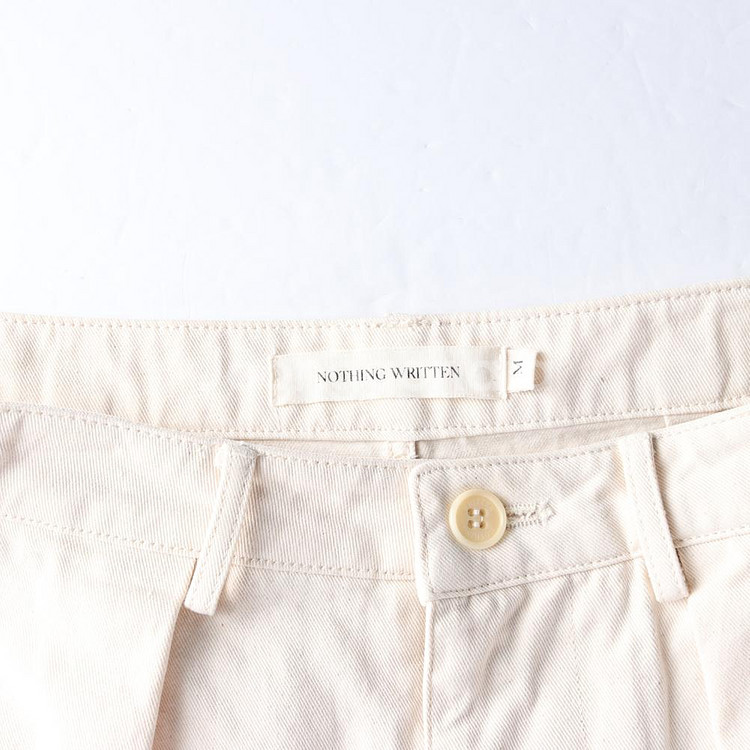 [M]낫띵리튼 크림 핀턱 데님 롱 스커트 치마--5