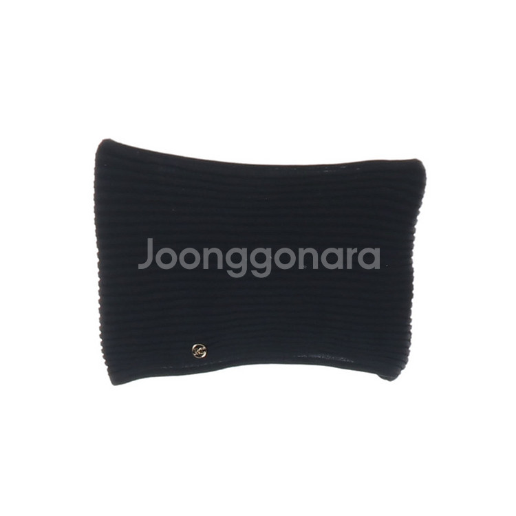 [S]렉토 블랙 골드 로고 참 골지 크롭 튜브탑 셋업--0