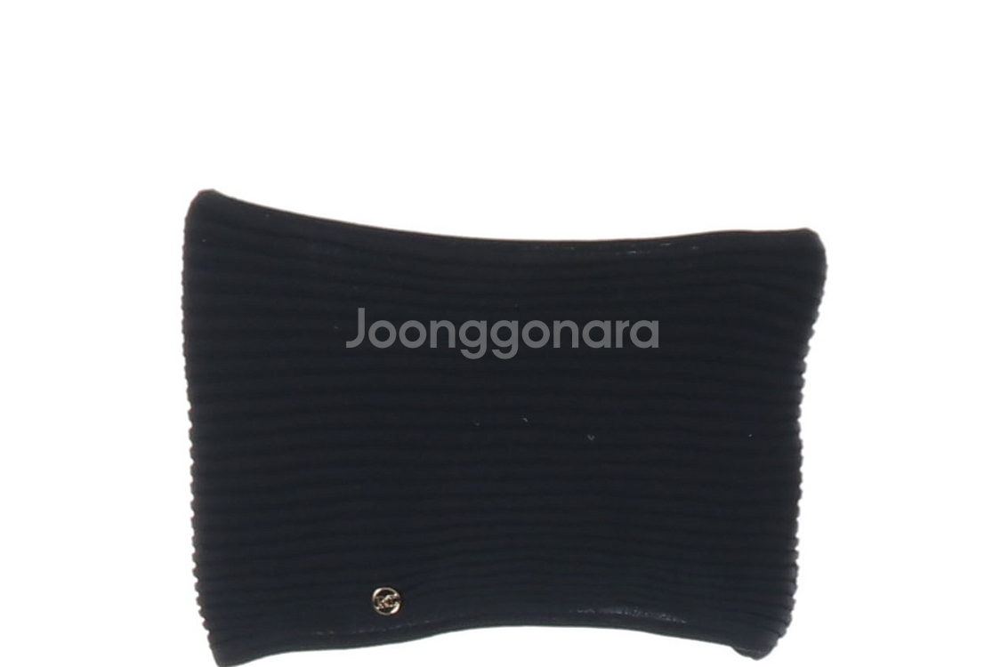 [S]렉토 블랙 골드 로고 참 골지 크롭 튜브탑 셋업--1