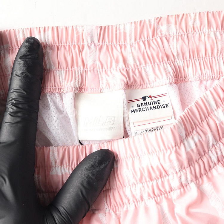 (새상품)[S]MLB엠엘비 LA다져스 로고 핑크 조거팬츠 셋업 바지--5