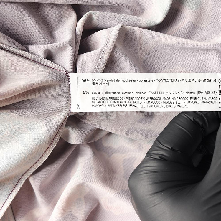 [XS]자라 퍼플 플로럴 브이넥 리본 스카프 긴팔 롱 원피스 드레스--6