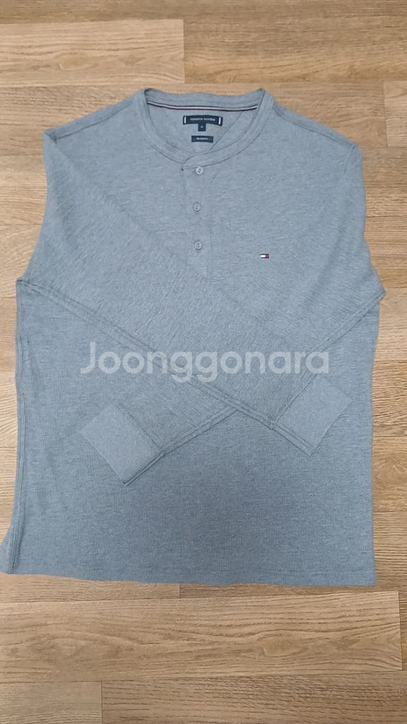 타미힐피거 텍스처 헨리넥 티셔츠 M--2