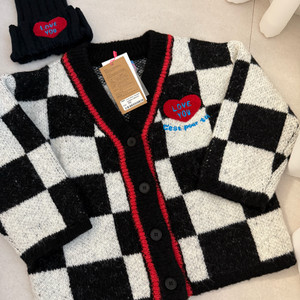 베베베베 체크 패턴 가디건 s사이즈