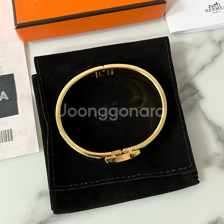 [S급/정품] 에르메스 클릭아슈 화이트 골드 팔찌 PM--5