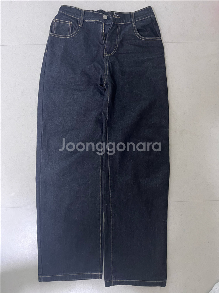 블랙 데님 와이드팬츠--0