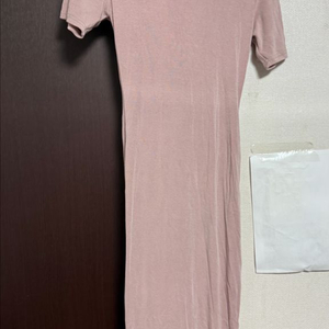반팔 롱 원피스 핑크