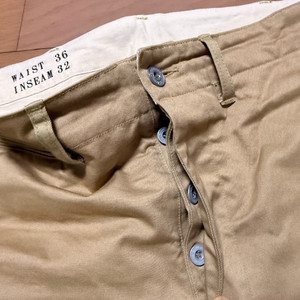 브론슨 1942 US Army Chino 치노 카키 36사이즈 남성 면바지 36