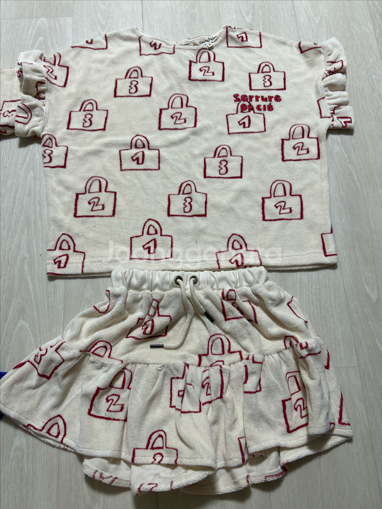 리미떼두두 타올지 원피스 상하세트 치마바지 아기옷--1