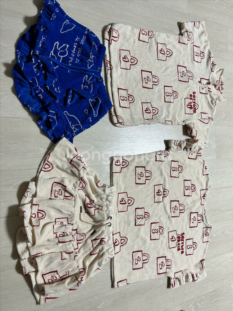 리미떼두두 타올지 원피스 상하세트 치마바지 아기옷--0