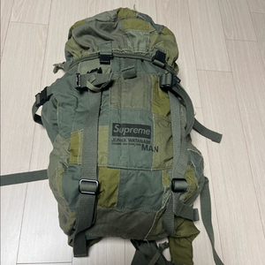 (미사용새것) 슈프림 꼼데가르송 패치워크 백팩 배낭 올리브 정상가 100만원대