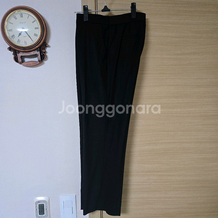 구호(KUHO) 블랙 울 스트레이트핏 슬랙스 정장바지--3