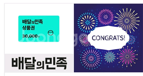 배달의민족 모바일상품권 30,000원_배민, 상품권, 배달--0