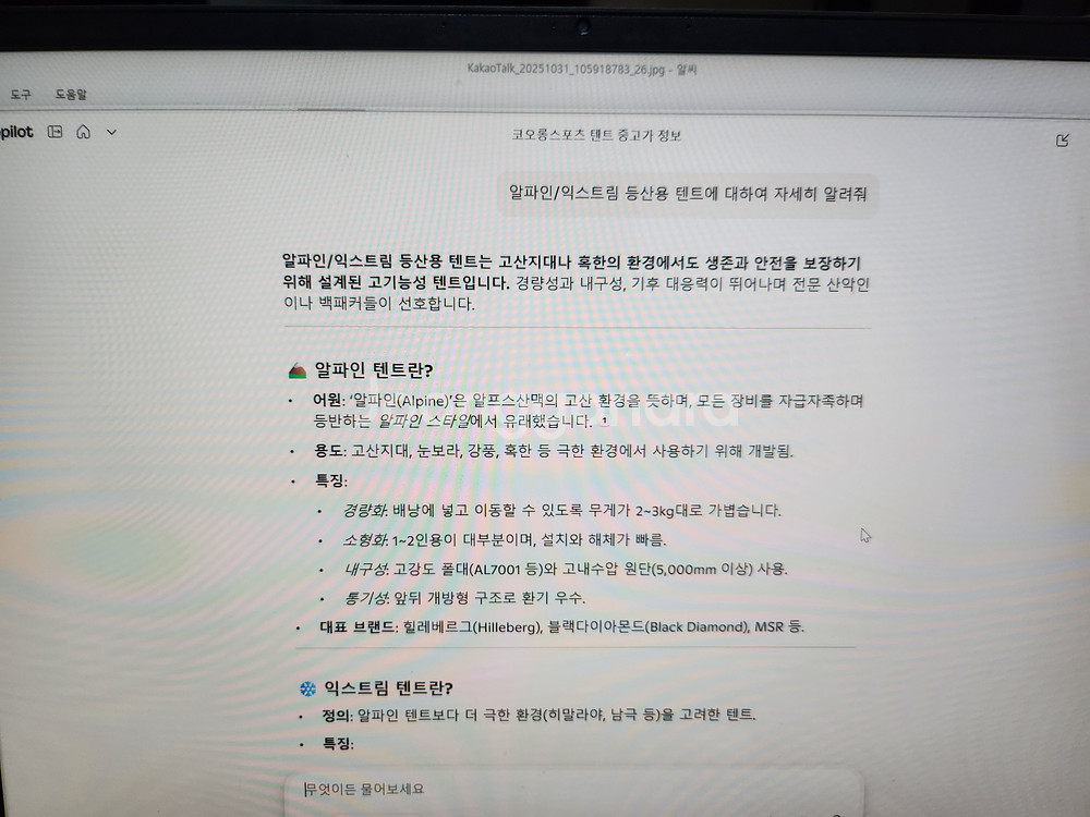 코오롱 NEW-SUMMIT-A 알파인/익스트림 4~5인용 텐트--5