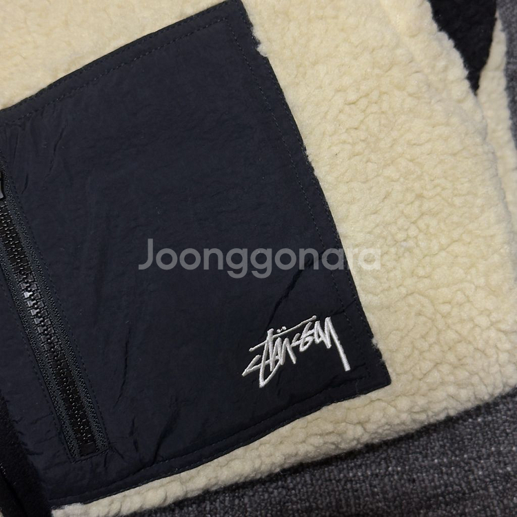 Stussy 스투시 8볼 쉐르파 리버시블 양털 후리스 집업 자켓 8Ball Sherpa Jacket Natural--7