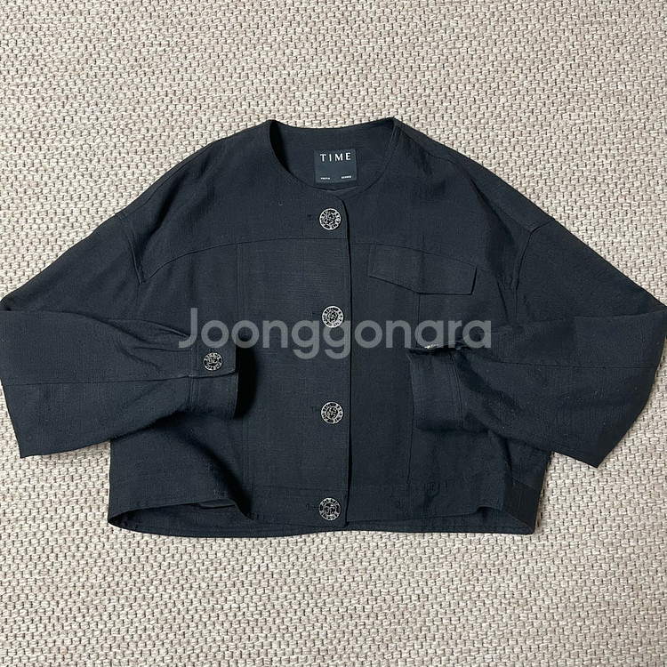 TIME 타임 블랙 크롭 자켓 F--0