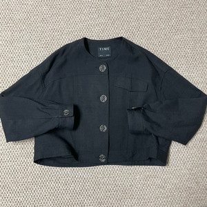 TIME 타임 블랙 크롭 자켓 F
