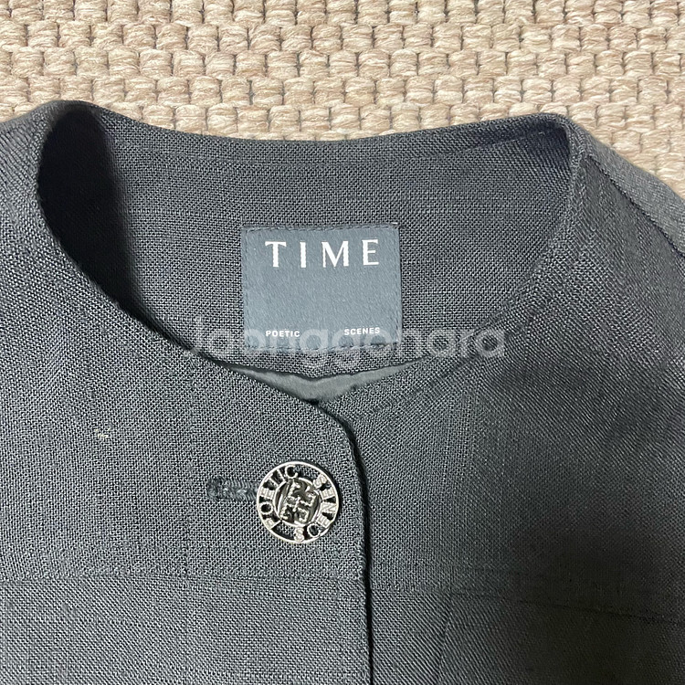 TIME 타임 블랙 크롭 자켓 F--1