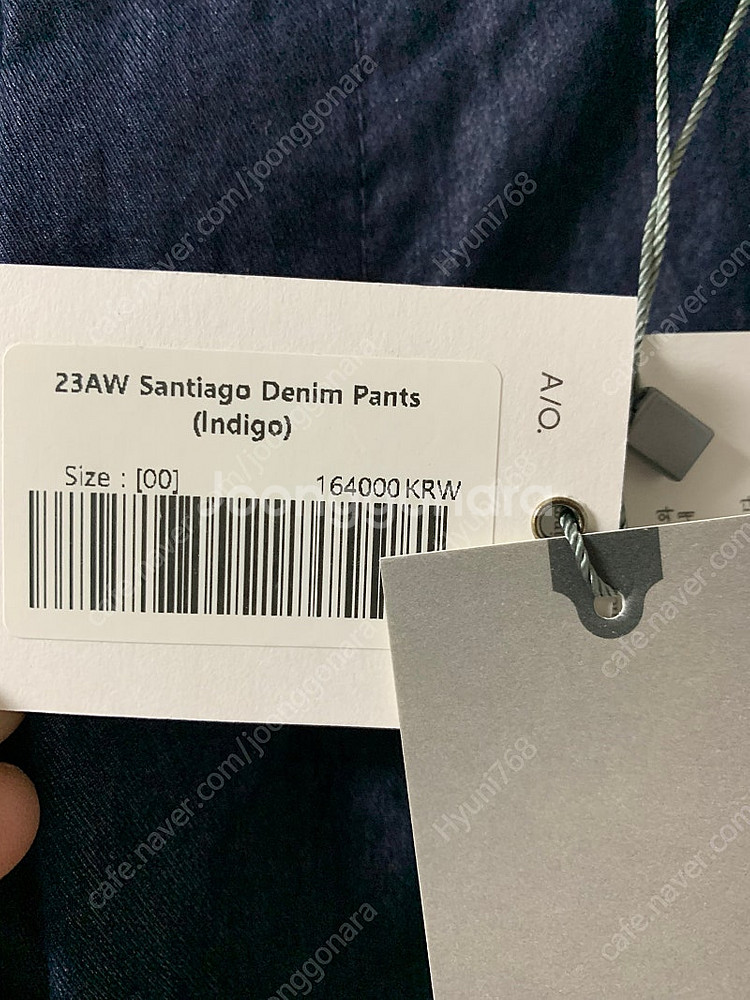 어나더오피스23aw산티아고 데님 인디고00사이즈 판매--2