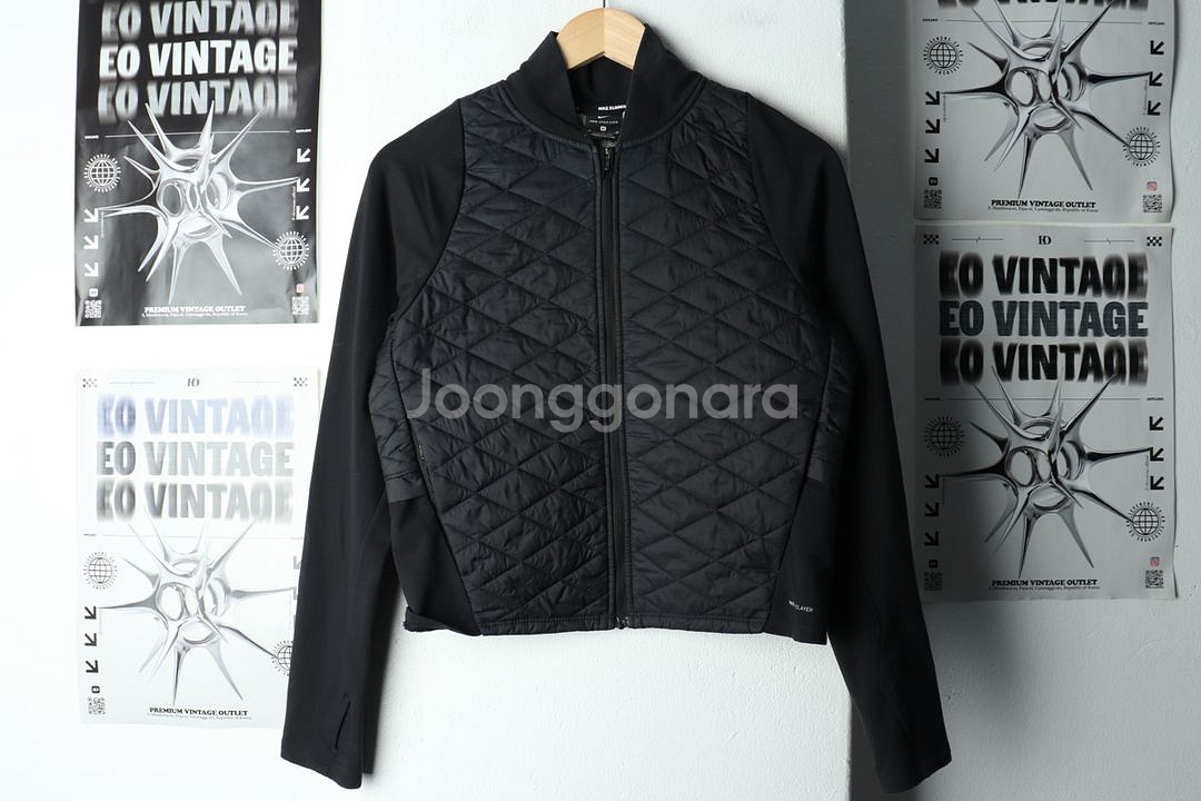 W(M) 나이키 집업 바람막이 점퍼자켓 런닝 블랙--1