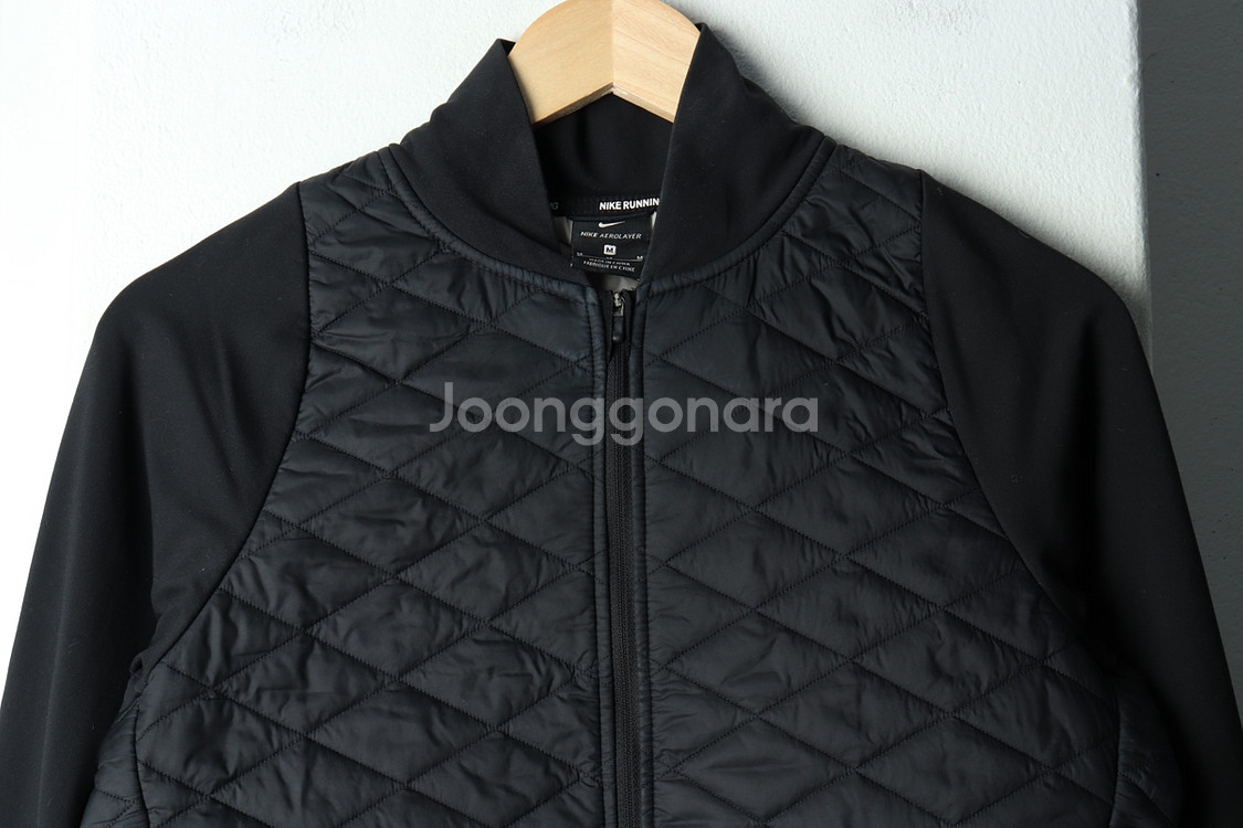W(M) 나이키 집업 바람막이 점퍼자켓 런닝 블랙--2