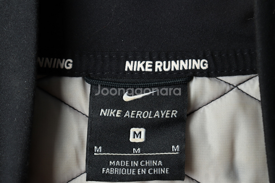 W(M) 나이키 집업 바람막이 점퍼자켓 런닝 블랙--6