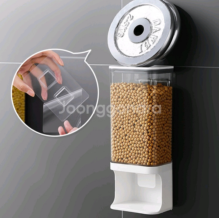 벽걸이 스탠드 곡물보관통 4개 시리얼보관 세제보관--3