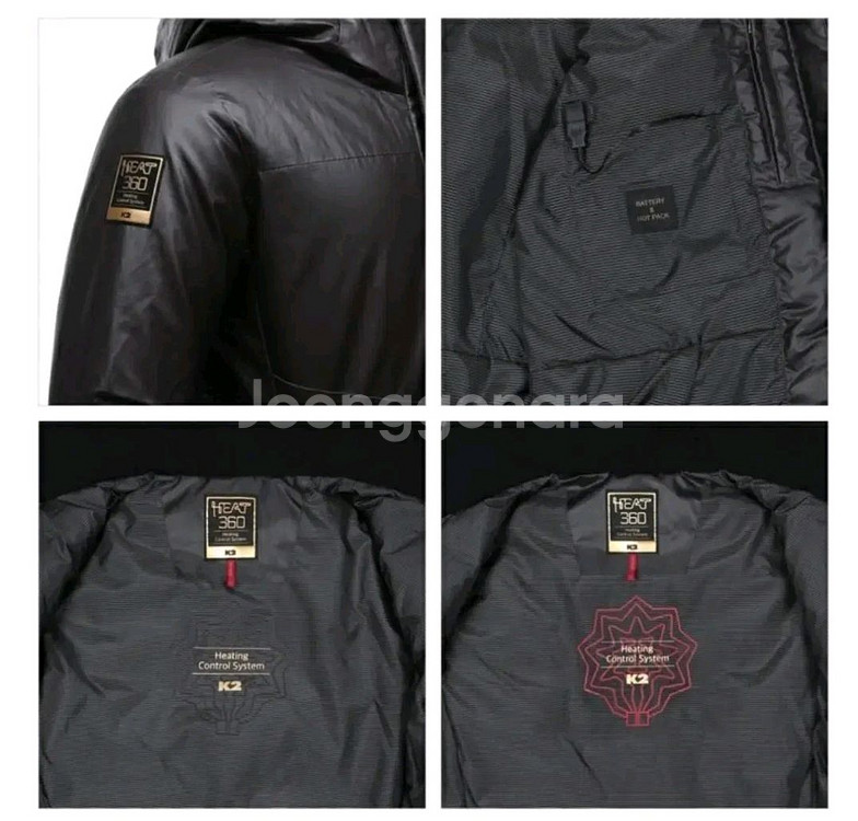 (새제품)K2패딩 발열패딩 시그니처 구스다운 HEAT360(블랙100)--2