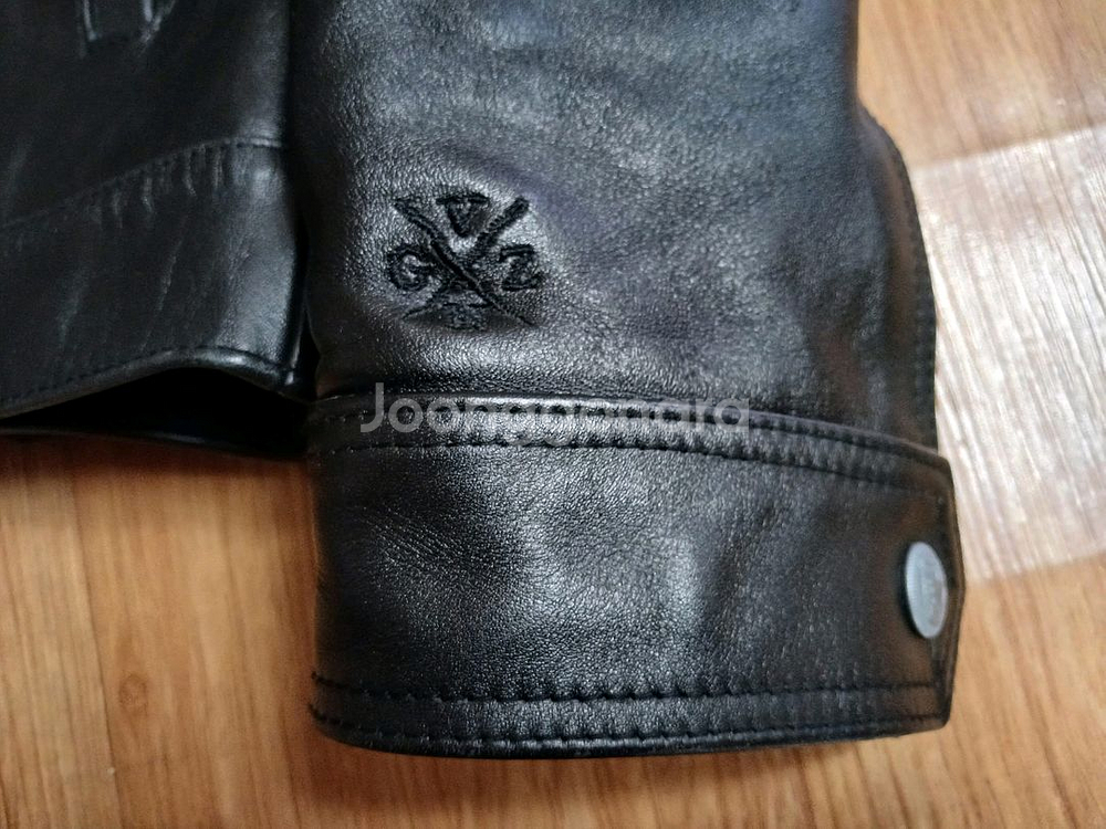 누드본즈(정품) 남성 머스탱 레더 트러커 자켓 (블랙) (M 95~100) (상태 최상급)--4