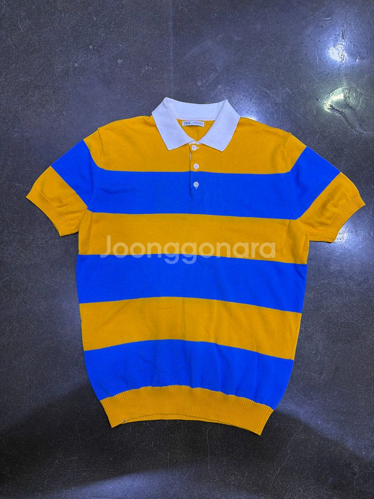 자라 스트라이프 캐쥬얼 니트 럭비티 M--1