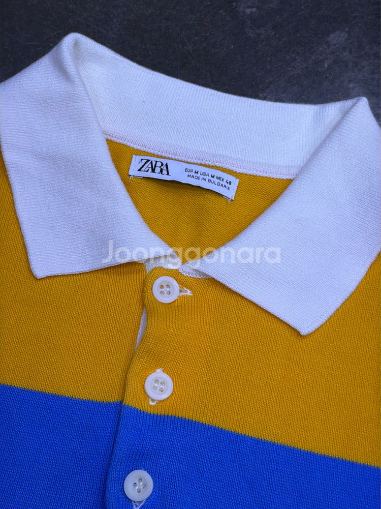 자라 스트라이프 캐쥬얼 니트 럭비티 M--4