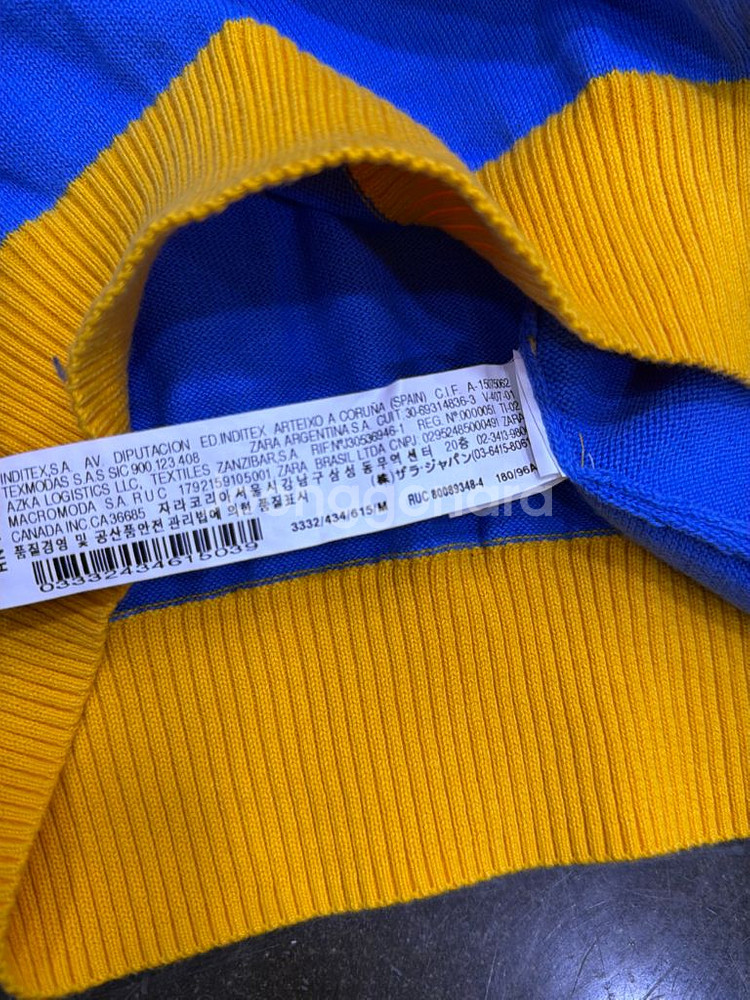 자라 스트라이프 캐쥬얼 니트 럭비티 M--7