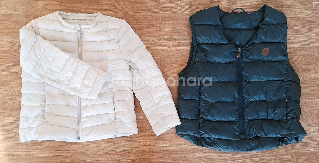 오리털겡량 패딩 자켓 오리털 조끼--0