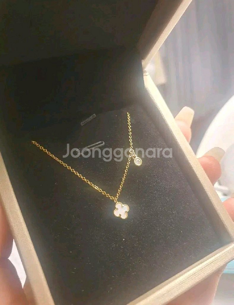 반클 화이트 자개 목걸이 (925실버)--0