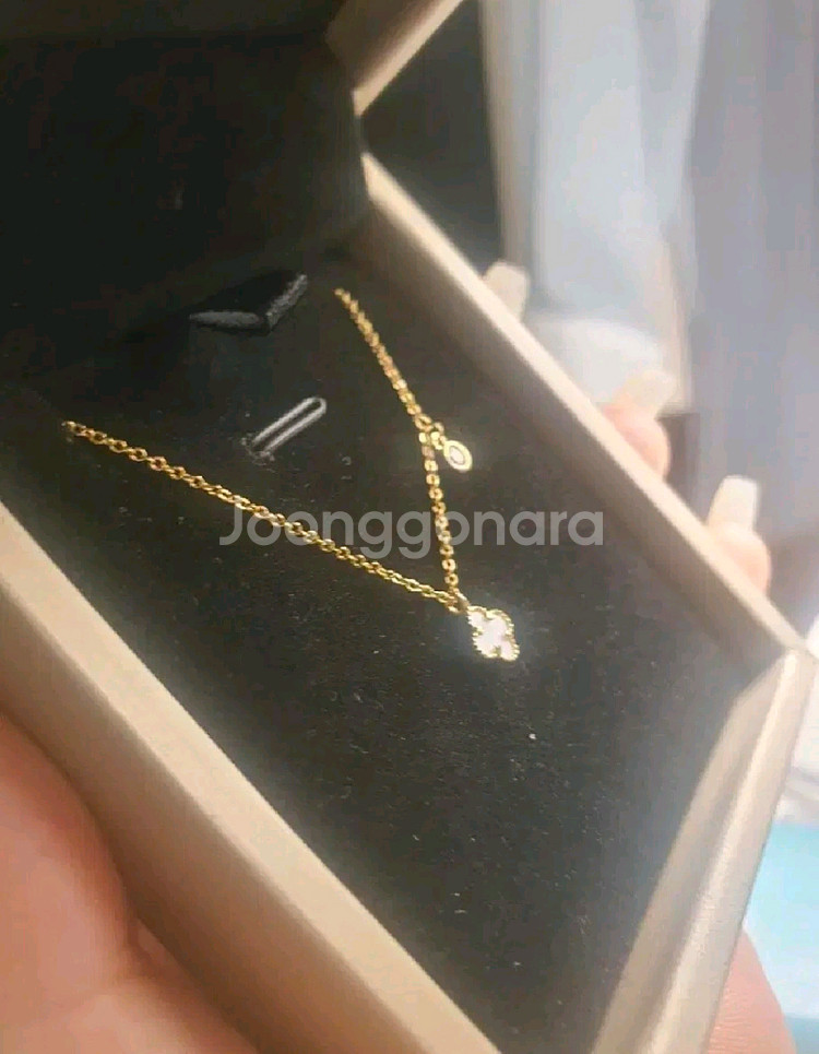 반클 화이트 자개 목걸이 (925실버)--1