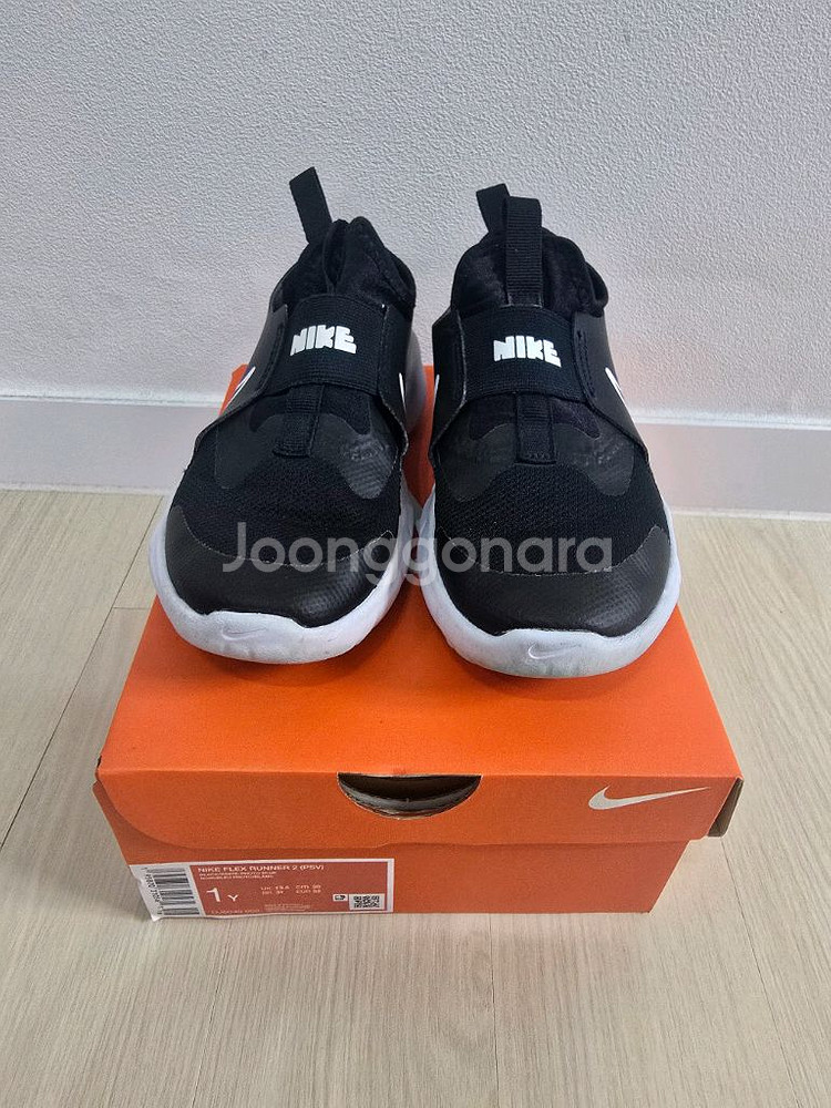 나이키 키즈 플렉스 러너 2 운동화 200사이즈 블랙--4