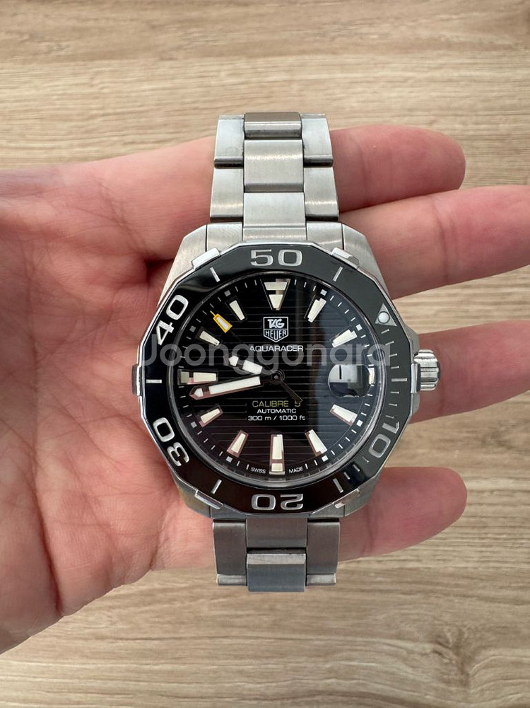 태그호이어 아쿠아레이서 300 오토 검판 41미리 세라믹--0