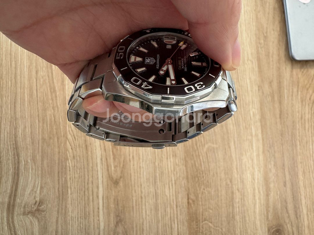 태그호이어 아쿠아레이서 300 오토 검판 41미리 세라믹--5