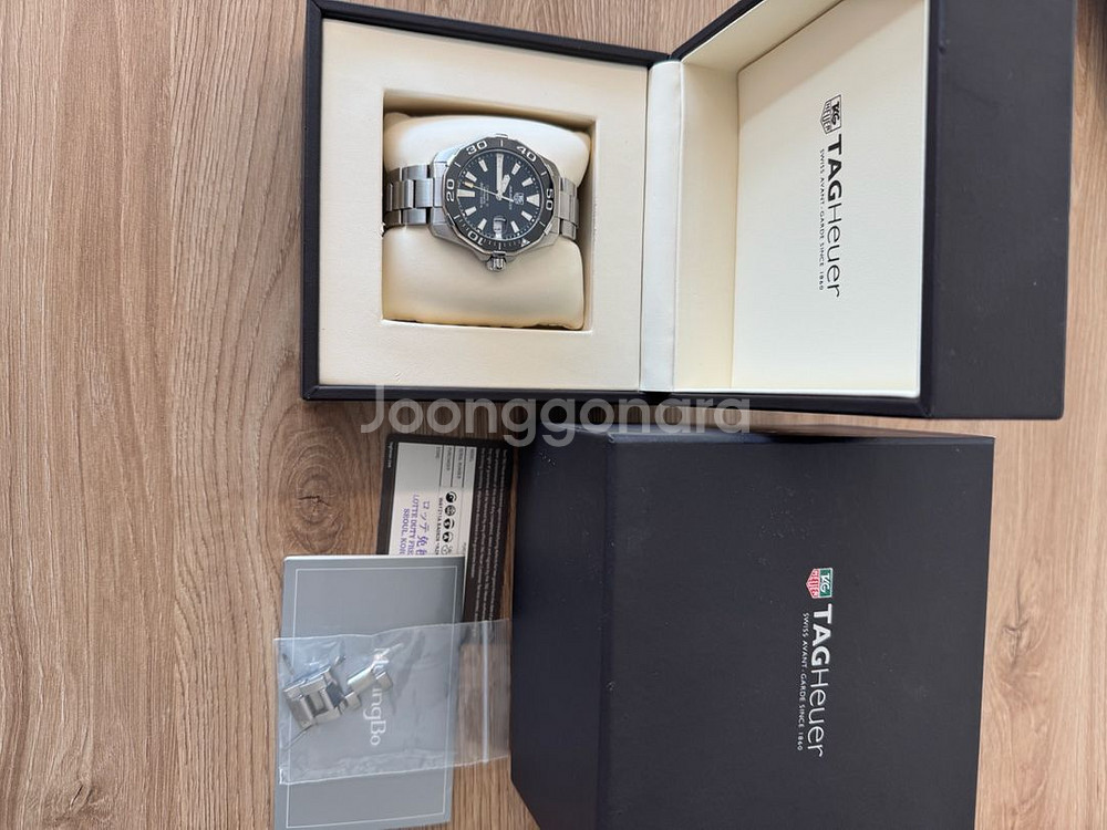 태그호이어 아쿠아레이서 300 오토 검판 41미리 세라믹--6