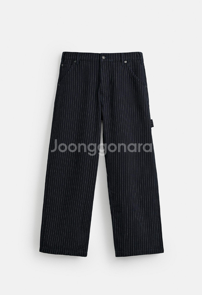 자라 스트라이프 릴렉스핏 팬츠 블루 29사이즈--0