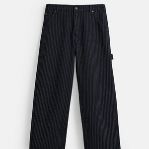 자라 스트라이프 릴렉스핏 팬츠 블루 29사이즈