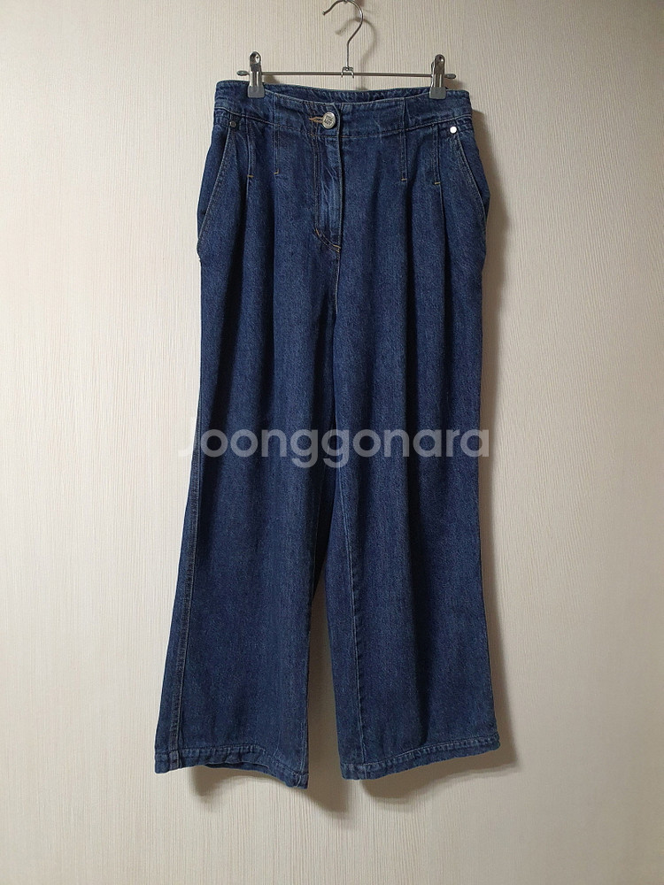 마인 MINE 백밴딩 투턱 와이드 데님 팬츠 55 사이즈 정품 24SS--4