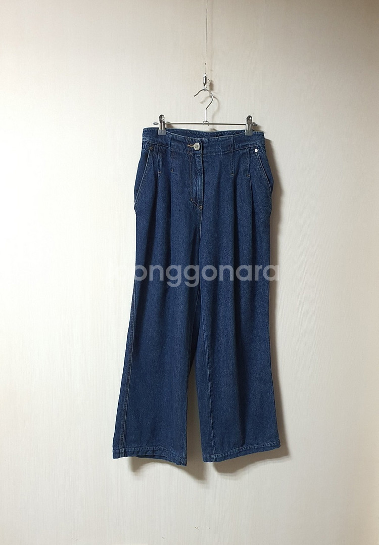 마인 MINE 백밴딩 투턱 와이드 데님 팬츠 55 사이즈 정품 24SS--3