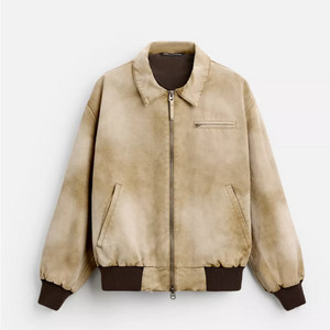 자라 워싱 봄버 재킷 미디움카멜 S사이즈